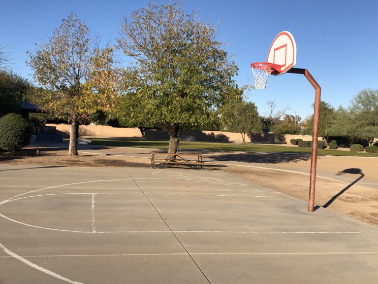 Outdoor basketball court in park